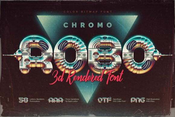 Chromo Robo: 3D Chrome Font for Retro-Futuristic Design