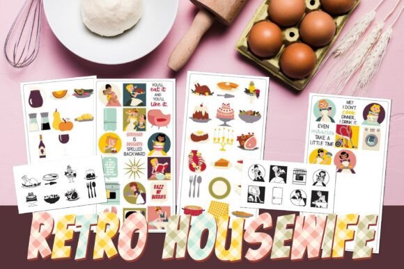 Retro Housewife: A Vintage Font Bundle for Modern Design